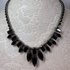 Weiss Signed Vintage Black Onyx Necklace